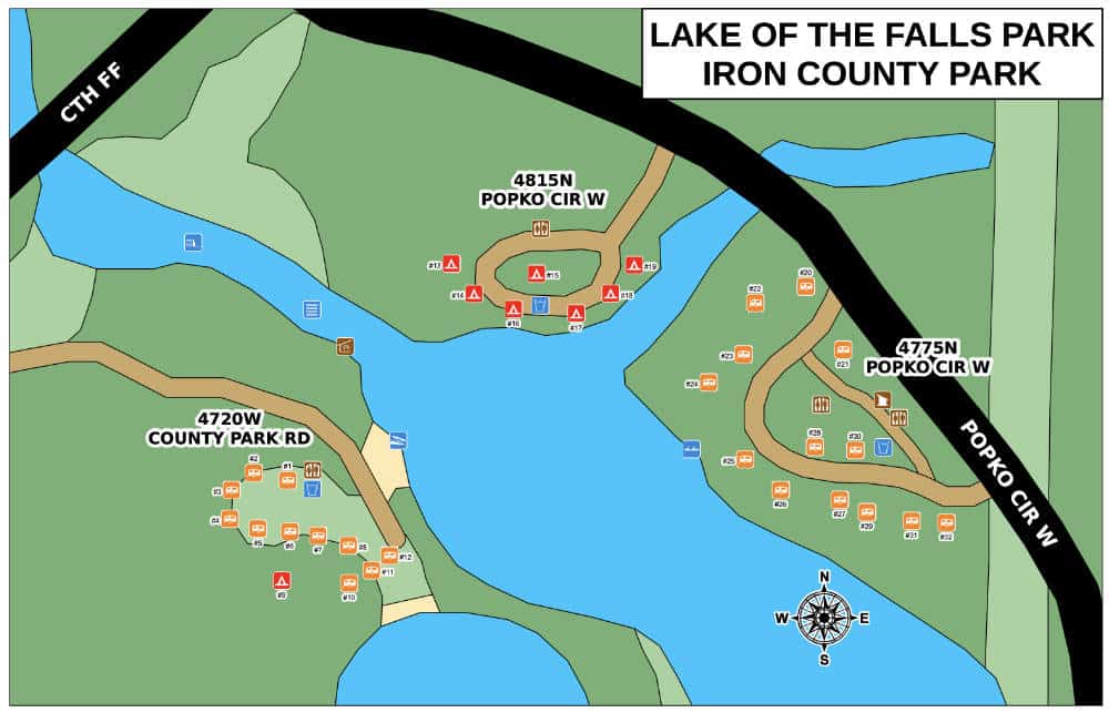 Lake of the Falls Camping Map