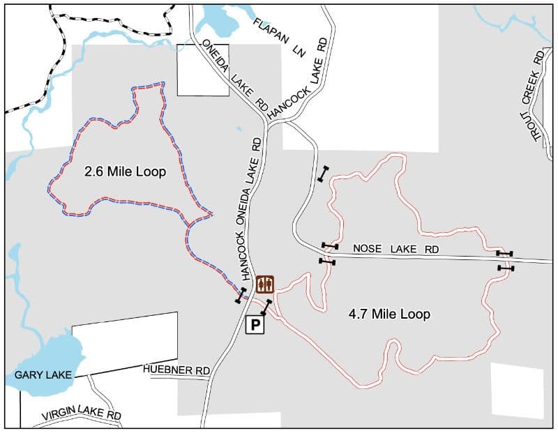 Nose Lake Trail Map