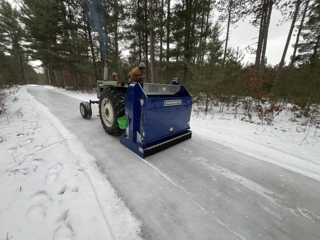 Zamboni Smoothing Ice on The Glide